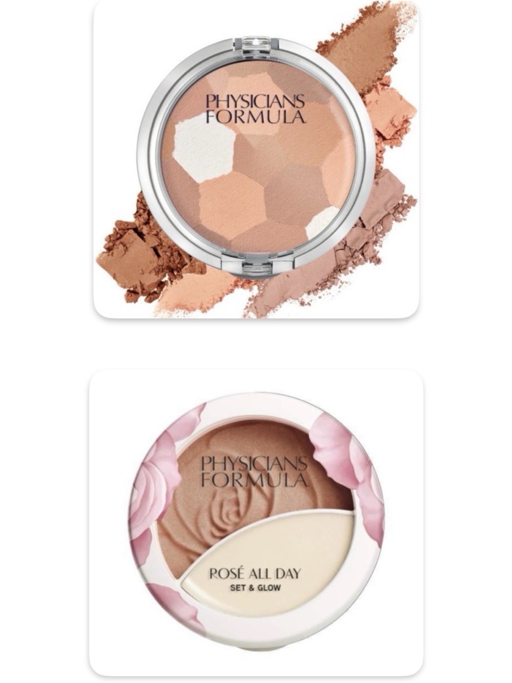 NEW Lot of 2x [Physicians Formula] Powder Palette + Rosé All Day/Highlighter Set - Picture 2 of 13